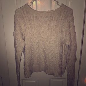 white long sleeved sweater